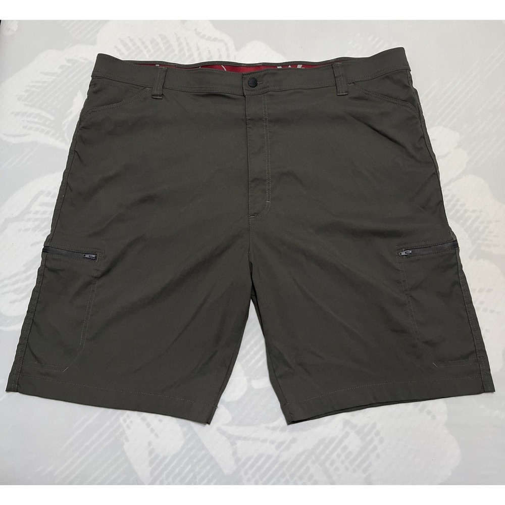 Wrangler ATG Shorts Mens 46 Gray Olive Nylon Stretch Hiking Cargo Utility